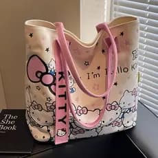 A Nova Bolsa Transversal Estampada da Sanrio Hello Kitty Apresenta uma Alça com Estampa da Hello Kitty e Fecho de Zíper,