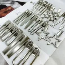 Kit 5 Peças Tic Tac Clip Grampos Enfeites Feminino para Cabelos Presilhas Luxuosa Metal