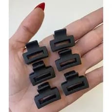 Kit 6 Mini Presilhas de Cabelo Garra Menina Franja Clipe Grampo Acessórios Cor Preta  Elegantes Tendência Novidade