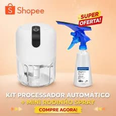 Kit Processador Automático Alimentos 250 ml + Rodinho Multiuso Spray Faxina