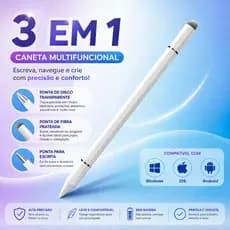 Caneta Stylus 3 em 1 Alta Precisão Universal Touch Screen | Android iOS Windows | Profissional