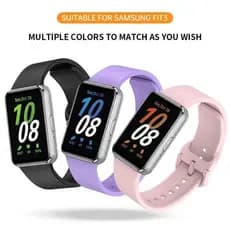 Pulseira para Samsung Galaxy Fit 3 Sm-R 390 silicone de cor de metal pulseira inteligente pulseira de liberação rápida
