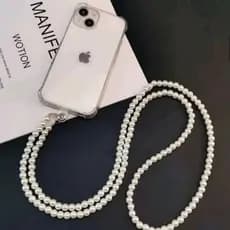 Cordão Pérola Suporte para Bolsa & Celular Anti-perda 65cm& 15cm