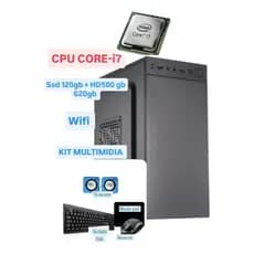 COMPUTADOR PC CORE-I7 WIFI SSD+HD(620GB) 8GB+KIT MULTIMIDIA