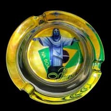 Cinzeiro Redondo Brasil Transparente Resistente Vidro NaBoa
