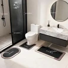 Kit3/Conjunto de Três Tapetes Antiderrapantes para Banheiro Absorventes para Uso Doméstico