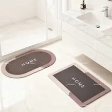 Tapetes Antiderrapantes e Absorventes para Casa, Tapetes "HOME" para Banheiro e Cozinha