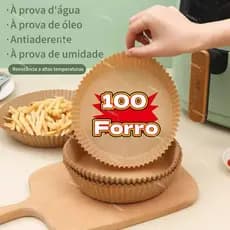 Kit 100/200/300 Forro de Papel Descartável para Airfryer Antiaderente,Redondo,Anti-Óleo Sem Limpeza