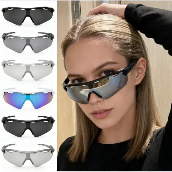 Óculos De Sol Unissex Esportivo Lentes Espelhadas Polarizadas Proteção UV - Ajustável e Leve