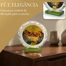 Enfeite Religioso Tipo Cristal Imagem Sagrado Coração Jesus E Maria Decoração Católica Para Mesa