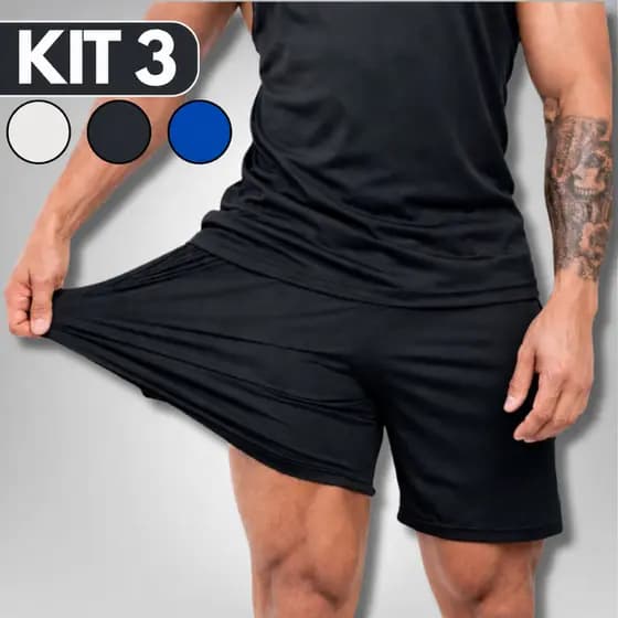 Bermudas Masculina Academia Tactel com Elastano Bolso Kit Shorts Treino Alta Qualidade
