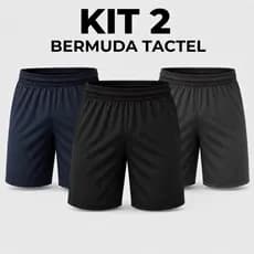 Kit 2 Bermudas Masculina Tactel Academia Treino 2 Bolsos Praia Esportiva Kits Elástico Na Cintura