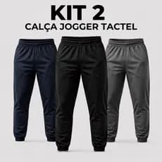 Kit 2 Calças Jogger Tactel com Elastano para Treino Esportiva Masculina