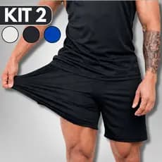 Kit 2 Bermudas Masculina Academia Tactel com Elastano Bolso Kit Shorts Treino Alta Qualidade