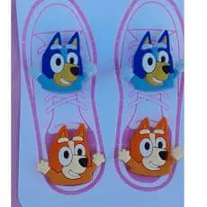 Aplique de tênis Bluey e Bingo Aplique para tenis infantil