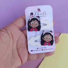 Tic Tac de cabelo Par - de Presinha de cabelo infantil personagens casa magica da Gabby