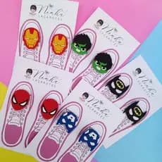 Apliques para tênis infantil super Herois Apliques para cadarço de tênis acessórios infantis menino