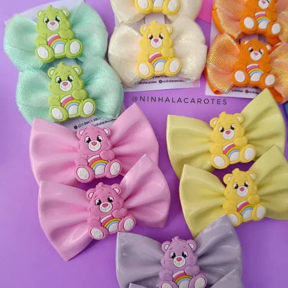 Laço Ursinhos Carinhosos Parzinho Infantil Par de laços Ursinhos Carinhosos Tiara Ursinhos