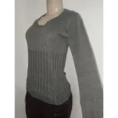 Blusa de lã feminina cinza, blusa básica de lã. veste 34/36.
