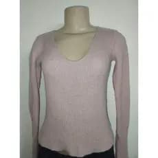 Blusa de lã feminina, manga longa, veste 36.