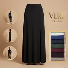 Saia Cintura Alta Feminina Longa com Fenda (PREMIUM) Estilo Midi para o Verão, Elegante, Leve, Moda Feminina