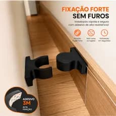 Trava Porta Adesiva 3M Prendedor de Porta Fixador Batente Segura Porta Sem Furo Dupla Face Super Forte