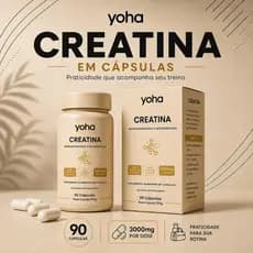 Creatina Monohidratada Cápsulas Yoha 3000mg Por Dose 90 Cápsulas Alta Pureza Sem Glúten Premium