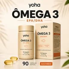 Ômega 3 EPA DHA Yoha 90 Cápsulas Alta Pureza Saúde do Coração e Cérebro