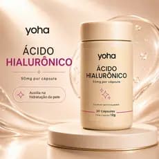 Ácido Hialurônico Yoha 50mg 30 Cápsulas Auxilia Hidratação Da Pele Sem Glúten