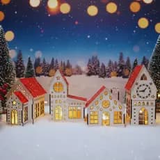 Vila Natalina Decoração Natal Presépio Ceia Jesus Casas Igrejinha Chaminé Papai Noel Pinheiro