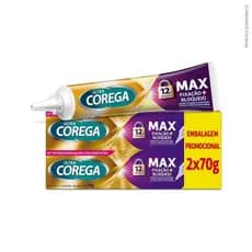 Kit Creme Fixador de Dentadura Corega Ultra Max Fixação Sem Sabor 2 x 70g