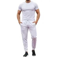 Conjunto Básico Masculino Todo Branco Ideal Para o Fim de Ano - Camiseta + Calça Jogger - PROMOÇÃO!
