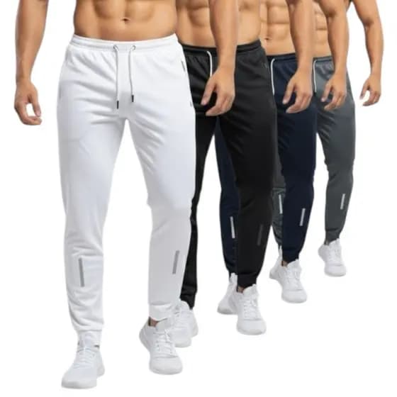 Kit 03 Calças Masculinas - Básicas - Estilo Atlético - Forrada Internamente - Ideal Para Treinar e Dia-a-Dia