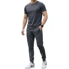 Kit Masculino Camiseta e Calça Todo Cinza - Ideal Para Treinar, Correr, Academia - Pronta Entrega