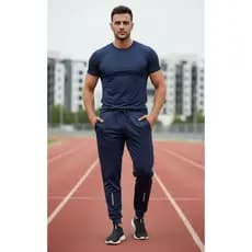 Conjunto Masculino Azul Marinho Calça e Camiseta Básicos - Lisos - Pronta Entrega!
