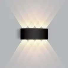 Luminaria Arandela 8 Leds Meia Lua 8w Preto ou Branco Bivolt Aprova D'agua Branco Quente 3000k