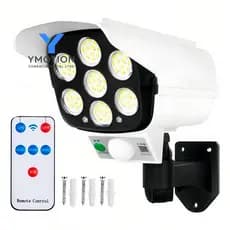 Refletor Solar LED 36W Câmera Falsa Sensor de Movimento Controle Remoto IP65 Jardim Quintal Muro