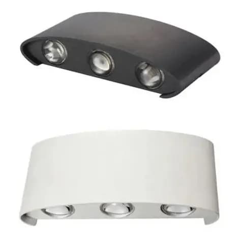 Arandela LED Meia Lua 6W IP65 Externa Interna Branco Quente Bivolt Parede Jardim Muro Fachada