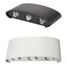 Arandela LED Meia Lua 6W IP65 Externa Interna Branco Quente Bivolt Parede Jardim Muro Fachada