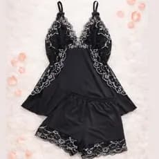 Baby Doll Suede Bicolor Pijama Feminino 38 ao 52 Plus Size Confortável e Fresquinho