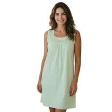 Camisola Feminina de Malha Regata Vestido Senhora Idosa Verão Fresquinha
