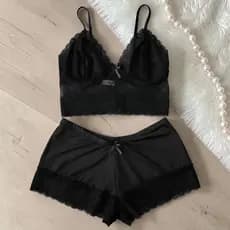 Babydoll Cropped Feminino Plus Size 36 ao 52 Pijama Feminino Baby Doll Renda Verão