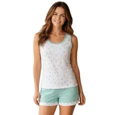 Pijama Feminino Short Doll Bermudoll Plus Size Regata Senhora Verão Idosa