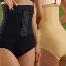 Roupa íntima abdominal de cintura alta de nove seios, roupa íntima abdominal pós-parto fina feminina, cós respirável, ná