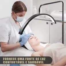 Luminária LED facial para cuidados com a pele e clareamento, ideal para uso doméstico ou profissional.