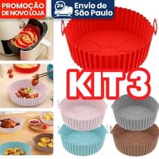 KIT Forma Assadeira Para Fritadeira Air Fryer Em Silicone Flexível Lavável