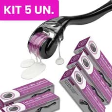 Kit c/ 5 DermaRoller MicroAgulhamento Rolo Agulha System 540 Original Anvisa Preencher Falha Cabelo e Barba Cicatrizes.