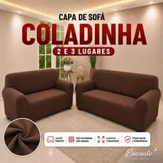 Capa de Sofá 3 e 2 Lugares Coladinha Ligadinha Lisa Elástica Malha Gel Grossa Resistente Ajustável