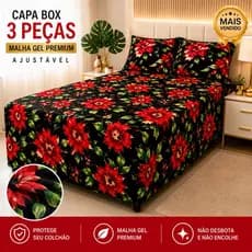 Capa Luva para Cama Box Casal 3 Peças Malha Gel Ajustável Protetora Colchão Elástica Jogo completo