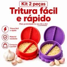 Kit Triturador De Alho 2 Peças Portátil Manual - Amassador de Alho Fácil Para Cozinha